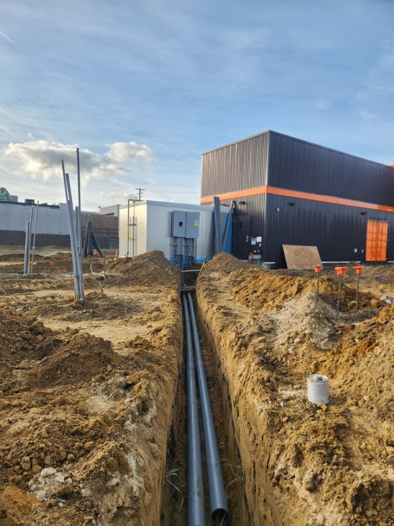 Installing an underground pipe for electricity